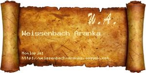 Weissenbach Aranka névjegykártya