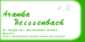 aranka weissenbach business card